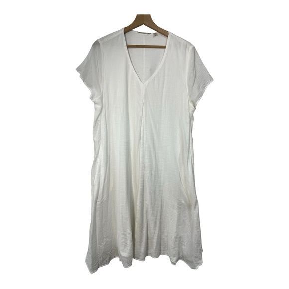 Soft Surroundings Dresses & Skirts - Soft Surroundings Sz Large 100% Cotton Casual Dress Pockets Knee Length White SS